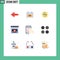 User Interface Pack of 9 Basic Flat Colors of help, click, product, website, secure