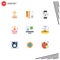 User Interface Pack of 9 Basic Flat Colors of target, fund, smart, financial, smartwatch
