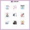 User Interface Pack of 9 Basic Flat Colors of vacuum, electrical, internet, cleaning, location