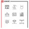 User Interface Pack of 9 Basic Outlines of book, politician, bit deal, election, debate