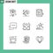 User Interface Pack of 9 Basic Outlines of dealer, estate, file, broker, messages