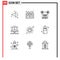 User Interface Pack of 9 Basic Outlines of fitness, plumbing, recording, plumber, house