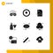 User Interface Pack of 9 Basic Solid Glyphs of beach, storage, exam paper, server, easter