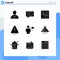 User Interface Pack of 9 Basic Solid Glyphs of body, logistic, business, warning, alert