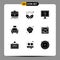 User Interface Pack of 9 Basic Solid Glyphs of food, energy, relax, electric, car