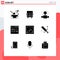 User Interface Pack of 9 Basic Solid Glyphs of image, develop, gauge, css, code