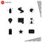 User Interface Pack of 9 Basic Solid Glyphs of image, location, pocket, pin, wedding