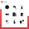 User Interface Pack of 9 Basic Solid Glyphs of job, crypto currency, plumbing, crypto, eb coin