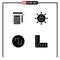 User Interface Pack of Basic Solid Glyphs of measurement, sound, calculation, people, wave