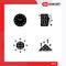 User Interface Pack of Basic Solid Glyphs of time, network, cash, shopping, gold
