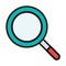 User interface search magnifying glass linear and fill style