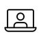 User laptop vector thin line icon