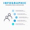 User, Looked, Avatar, Basic Line icon with 5 steps presentation infographics Background
