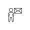 User mail message line icon