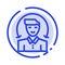 User, Male, Client, Services Blue Dotted Line Line Icon