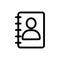 User notepad icon vector. Isolated contour symbol illustration