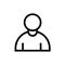 User profile avatar black line icon