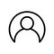 User profile avatar black line icon