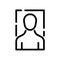 User profile avatar black line icon