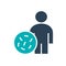User profile with bacteria colored icon. Infections, coronavirus symbol
