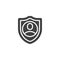 User protection shield vector icon