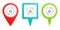 user, refresh, pin icon. Multicolor pin vector icon, diferent type map and navigation point