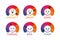 User satisfaction emoji flat vector illustrations set