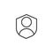 User security shield outline icon