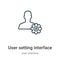 User setting interface outline vector icon. Thin line black user setting interface icon, flat vector simple element illustration