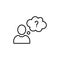 User silhouette with question mark - vector icon. Faq. Question man sign. Person account, profile icon. Account help