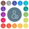 User sort ascending outline flat white icons on round color backgrounds