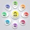 User support. Set of infographic elements with users icons. Desi