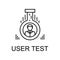 user test icon. Element of web development signs with name for mobile concept and web apps. Detailed user test icon can be used