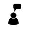 User vector icon. Human talking. Thoughts. Person icon. Chat