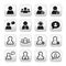 Users avatars buttons set - businessman, customers