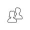 Users, friends line icon, outline vector sign