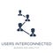 Users interconnected icon. Trendy flat vector Users interconnect