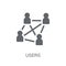 Users interconnected icon. Trendy Users interconnected logo concept on white background from Business and analytics collection