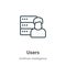 Users outline vector icon. Thin line black users icon, flat vector simple element illustration from editable big data concept