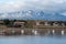 USHUAIA, ARGENTINA - april 04. 2018: Ships at the Port of Ushuaia, the capital of Tierra del Fuego, next to the little harbor town