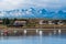 USHUAIA, ARGENTINA - april 04. 2018: Ships at the Port of Ushuaia, the capital of Tierra del Fuego, next to the little harbor town