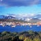 Ushuaia with snowcapped mountains, Argentina