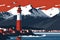 Ushuaia, the Southernmost City: Digital Illustration of Rugged Charm and Natural Beauty