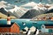 Ushuaia, the Southernmost City: Digital Illustration of Rugged Charm and Natural Beauty