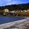 ushuaia-tierra del fuego-argentina panoramic view of patagonia lake with sky with clouds