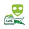 Using aloe mask color line icon. Using mask with aloe to soothing, deep-penetrating treatment for irritated or inflamed skin. Face