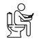 Using phone in toilet icon , vector illustration