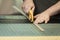 Using a Rotary Leather Cutter on a Grided Cutting Board