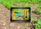 Using samrt tablet for farming concept. .new generation apps showing all about farm