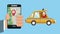 Using taxi app with smartphone HD animation